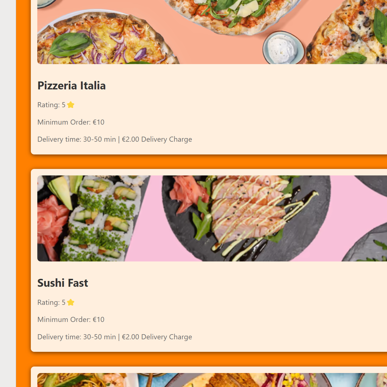 delivery food web site